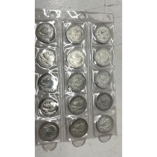 A collection of UK one florin coins, eleven pre 1920 and fourteen pre ...