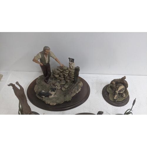 23 - A collection of animal models to include a country artists 'Pause for thought' A/F, 'Pig with water ... 