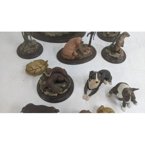 23 - A collection of animal models to include a country artists 'Pause for thought' A/F, 'Pig with water ... 