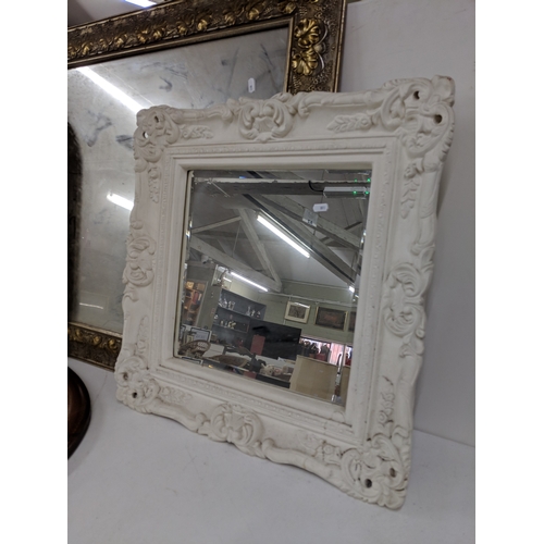 30 - Six mirrors to include a circular round mosaic style example, examples in a gilt frame and an inlaid... 