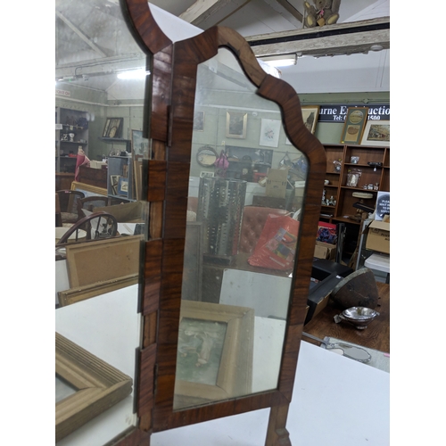 46 - Mirrors to include a late 1800s/ early 1900s triptych mirror, along with a panelled mirror depicting... 