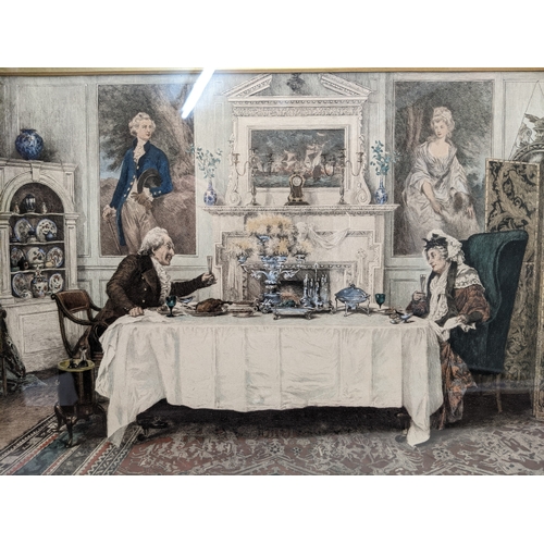 399 - Walter Denby Sadler (1854-1923) - After Dinner Rest Awhile/Darby and Joan - a pair of gilt framed in... 
