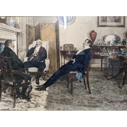 399 - Walter Denby Sadler (1854-1923) - After Dinner Rest Awhile/Darby and Joan - a pair of gilt framed in... 