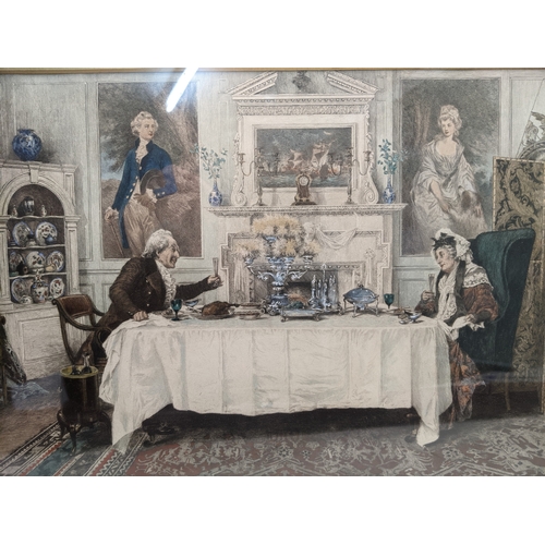399 - Walter Denby Sadler (1854-1923) - After Dinner Rest Awhile/Darby and Joan - a pair of gilt framed in... 