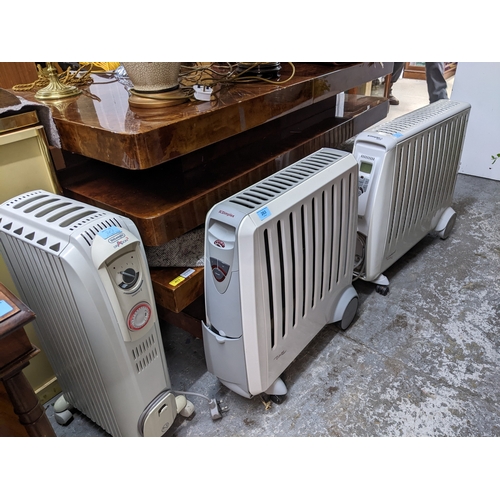 263 - Three electric heaters - a Dimplex Eco Cadiz; a Dimplex Ecol; and a DeLonghi Dragon 3 oil filled hea... 