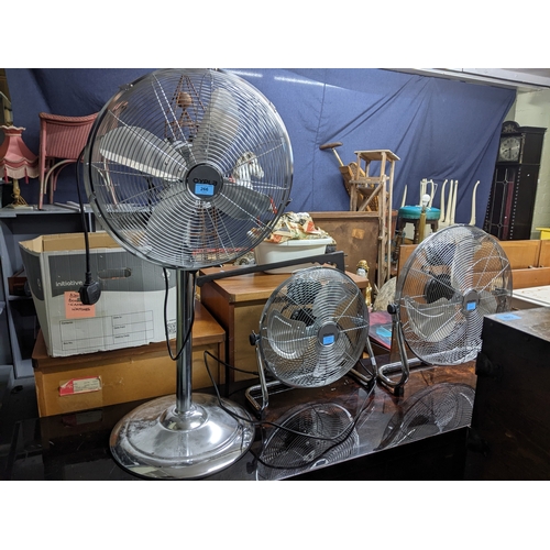 266 - Three electric fans - two Schallen, and a Oypla
Location: G
If there is no condition report shown, p... 