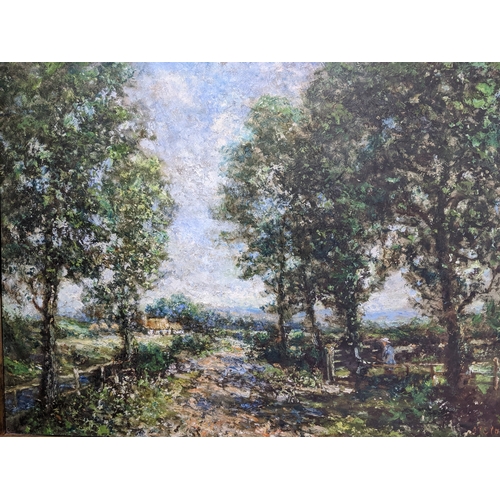 261 - John Falconer Slater (1857-1937) - an early British impressionist landscape painting depicting a cou... 