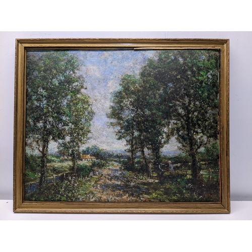 261 - John Falconer Slater (1857-1937) - an early British impressionist landscape painting depicting a cou... 