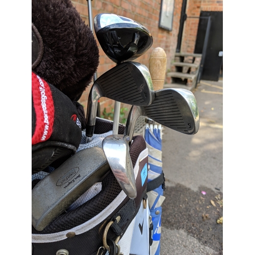 197 - A collection of golf clubs to include drivers, irons, and putters by Radar RFT Contact Pro, Baffler ... 