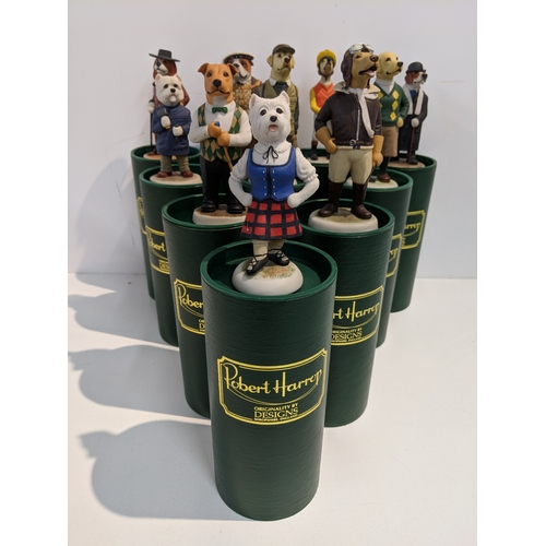 207 - Ten Robert Harrop Design Doggie People to include CP03 Westie Sculptor 1996, CC79a Cavalier King Cha... 