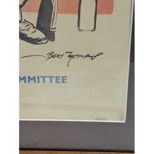 209 - A 1940s WW2 poster from the Railway Executive Committee 'Is your journey really necessary?' framed a... 