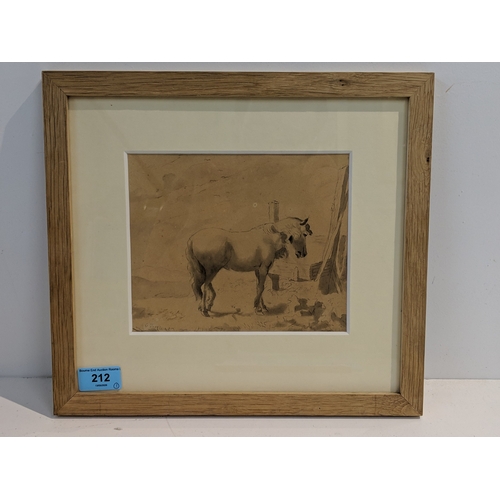212 - A 19th century watercolour depicting an equestrian scene signed indistinctly possibly G Morland/G Ha... 
