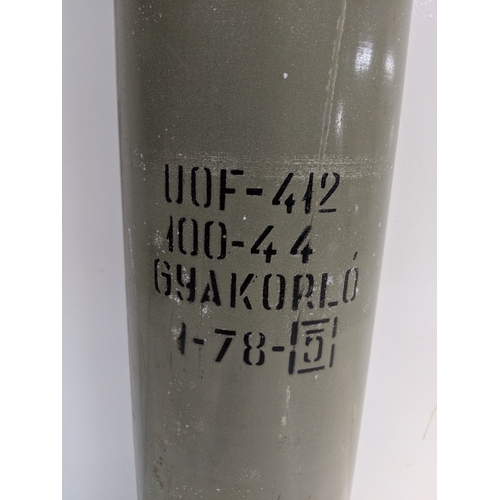 214 - A 100mm insert drill round for a Soviet Era Tank possibly a T-54 or T-55 bearing UOF-412 100-4 4 GYA... 