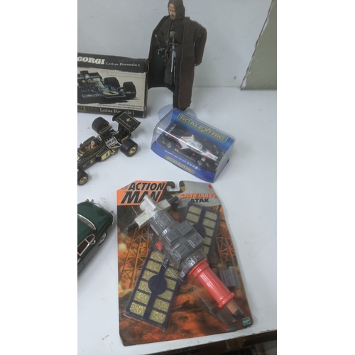 244 - Toys to include a Corgi 190 John Player Special Formula 1, a boxed Life GI Joe Apollo Moon Landing f... 