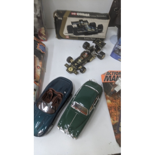 244 - Toys to include a Corgi 190 John Player Special Formula 1, a boxed Life GI Joe Apollo Moon Landing f... 