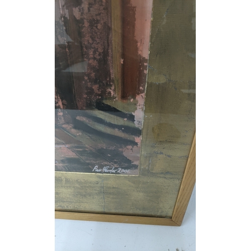 252 - A framed and glazed oil on board titled Stairs at Malmesbury signed Paul Fowler 2001 35 x 61cm Locat... 