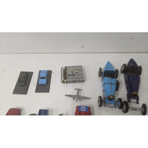 377 - Mostly diecast model vehicles to include a Dinky Toys no. 22A Maserati, a Solido Aston Martin 3L, a ... 