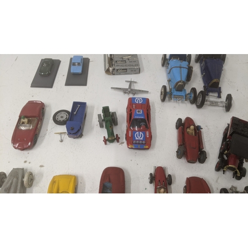 377 - Mostly diecast model vehicles to include a Dinky Toys no. 22A Maserati, a Solido Aston Martin 3L, a ... 