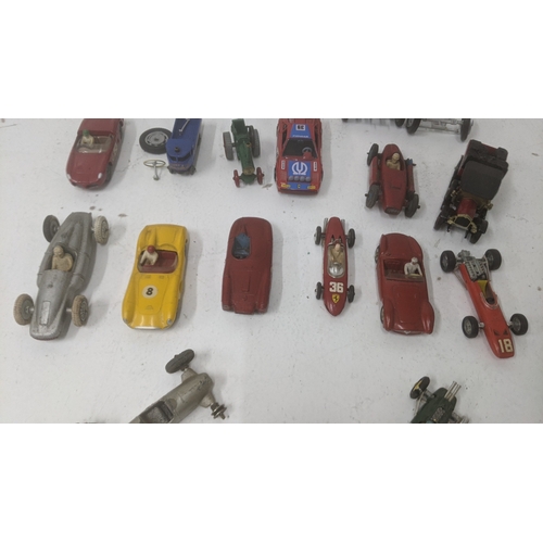 377 - Mostly diecast model vehicles to include a Dinky Toys no. 22A Maserati, a Solido Aston Martin 3L, a ... 