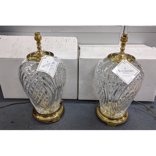 A pair of Waterford crystal glass table lamps in the Kilkenny pattern, boxed, unused
Location: RWB
If there is no condition report shown, please request