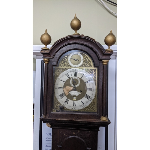 307 - A George III oak 8-day longcase clock, the gilt dial signed 'Richard Roe, Haslemere', having a strik... 