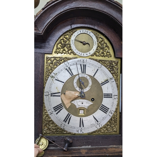 307 - A George III oak 8-day longcase clock, the gilt dial signed 'Richard Roe, Haslemere', having a strik... 