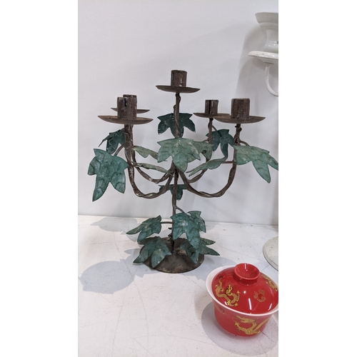 308 - A pair of Chinese teacups with matching lids together with two candelabras
Location:
If there is no ... 