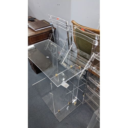 314 - Contemporary Perspex furniture to include two folding chairs, side table, bookcase and two occasiona... 