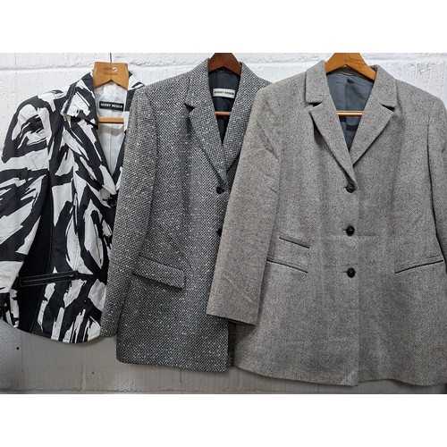 59 - A group of ladies jackets and coats to include Gerry Weber, Marina Rinaldi, Betty Barclay UK20 and 2... 