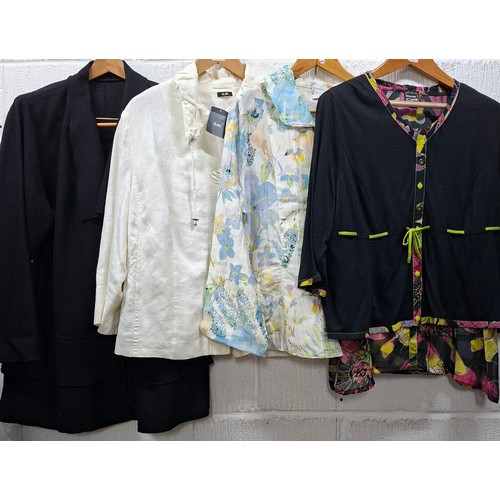 59 - A group of ladies jackets and coats to include Gerry Weber, Marina Rinaldi, Betty Barclay UK20 and 2... 