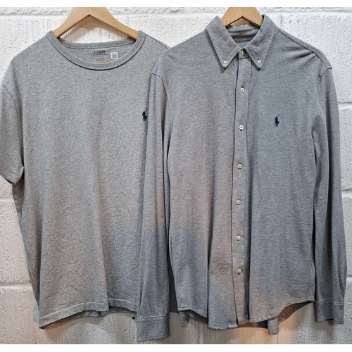 31 - Ralph Lauren- Four gents t-shirts size L, a long sleeved shirt together with 6 mixed ties to include... 