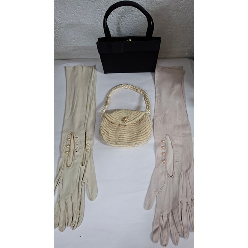 62 - Early 20th Century and later ladies fashion items to include kid gloves, a ladies cream and sleevele... 