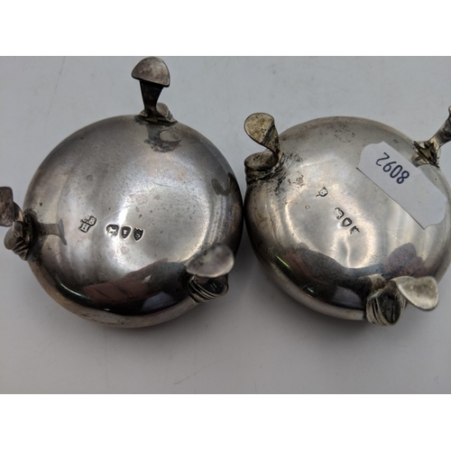 53 - A pair of antique silver salt cellar without glass liners, 63g, hallmarked London dated 1893
Locatio... 