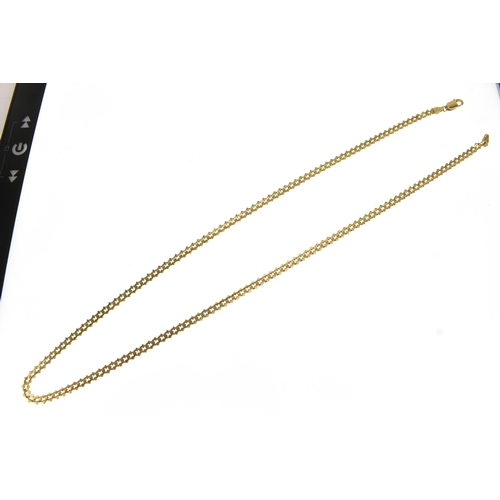 11 - A 18ct yellow gold fancy flat curb link necklace, with lobster claw clasp, stamped 750, 62cmL, 25.9 ... 