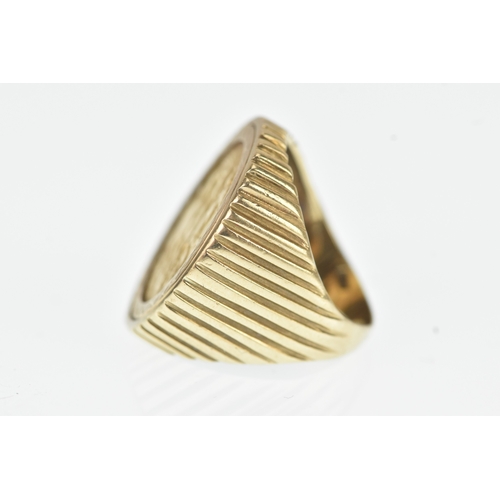 17 - A George V half sovereign, London mint, dated 1912, mounted in a 9ct yellow gold signet ring, having... 