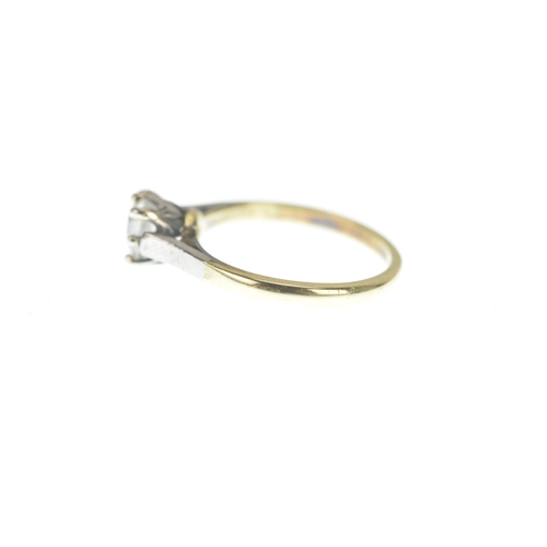 38 - An 18ct yellow gold an platinum old mine cut diamond claw set solitaire ring, approx diamond size 5.... 