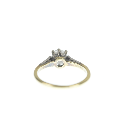 38 - An 18ct yellow gold an platinum old mine cut diamond claw set solitaire ring, approx diamond size 5.... 