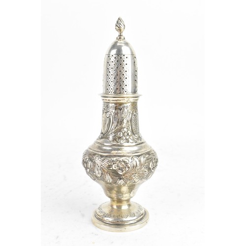 369 - A Victorian silver sugar caster, by George Nathan & Ridley Hayes, hallmarked Chester 1898, having a ... 