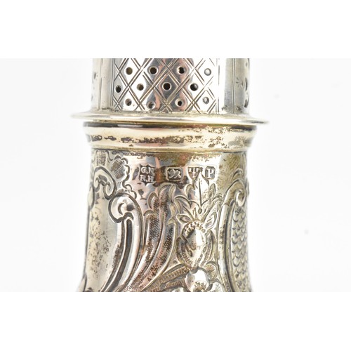 369 - A Victorian silver sugar caster, by George Nathan & Ridley Hayes, hallmarked Chester 1898, having a ... 