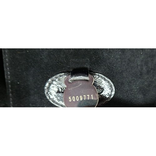 9 - Mulberry- A black patent leather 'Bayswater Heritage' handbag having silver tone hardware, internal ... 