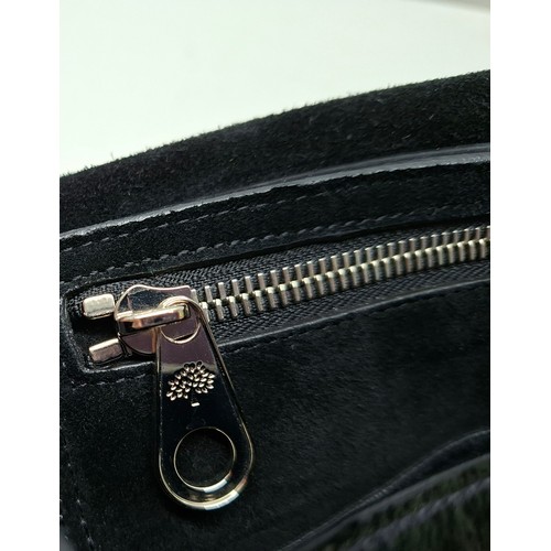 9 - Mulberry- A black patent leather 'Bayswater Heritage' handbag having silver tone hardware, internal ... 