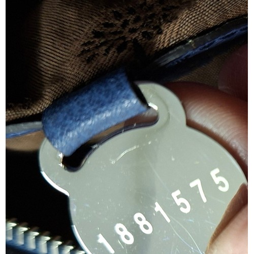 10 - Mulberry- A textured blue leather 'Del-Ray' handbag having silver tone hardware, serial tag number: ... 