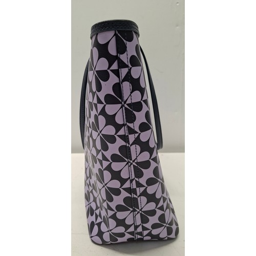 11 - Kate Spade- A textured PVC leather 'New York Hollie Spade Clover Geo' tote bag in lavender and navy ... 