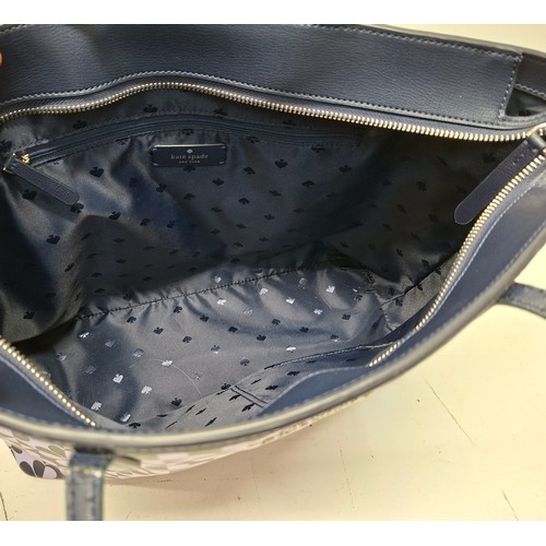 11 - Kate Spade- A textured PVC leather 'New York Hollie Spade Clover Geo' tote bag in lavender and navy ... 