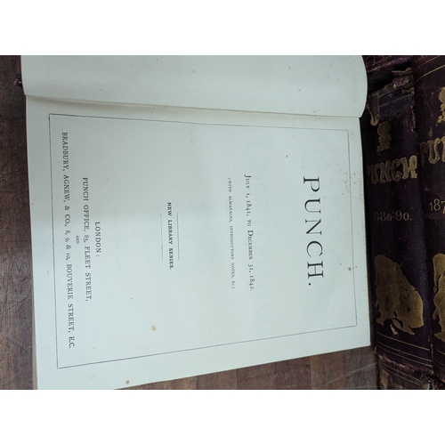 17 - Victorian Punch Magazines in bindings to include the First Edition published July 1 1841, together w... 