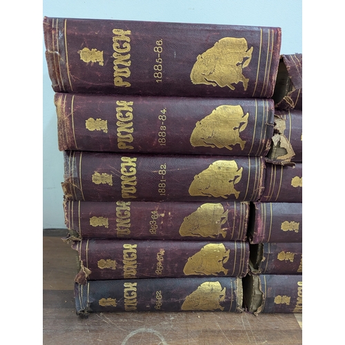 17 - Victorian Punch Magazines in bindings to include the First Edition published July 1 1841, together w... 