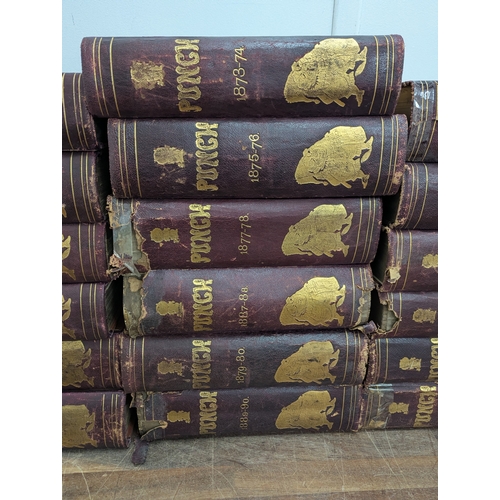17 - Victorian Punch Magazines in bindings to include the First Edition published July 1 1841, together w... 