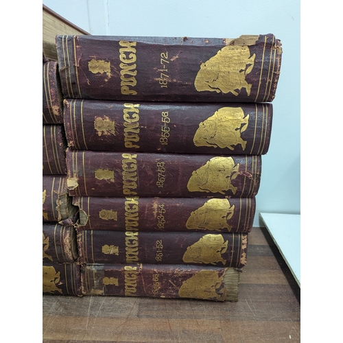 17 - Victorian Punch Magazines in bindings to include the First Edition published July 1 1841, together w... 