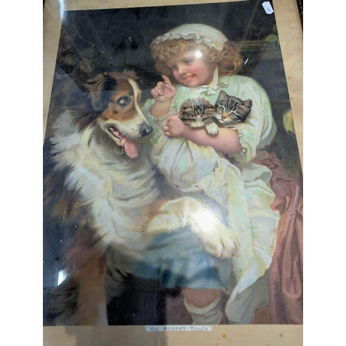 32 - Four framed and glazed pictures to include an etching by James Clarke Hook, etched by OHO Theodore L... 