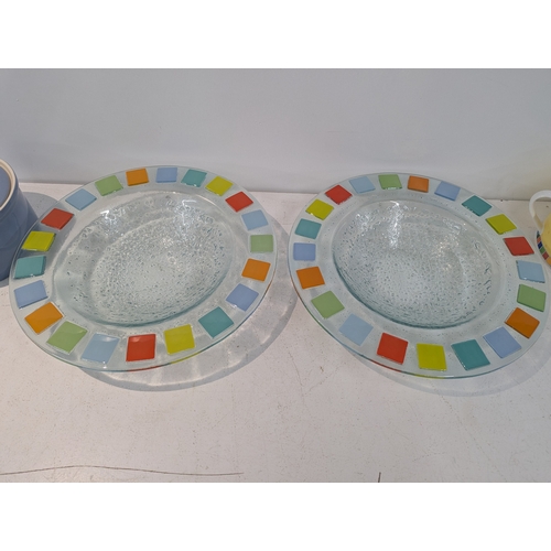 34 - A mixed group of collectables to include two Villeroy and Boch twist Alea Vitrum glass bowls, An Emm... 